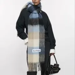 深夜sale新品未使用♡Acne Studios モヘア チェック柄　ブルー系
