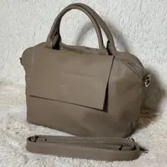 ear PAPILLONNER レザーフラップ2WAYバッグ S ブラウン系