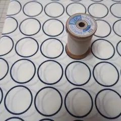 ５６　白地にネイビーのマル　1m✕110