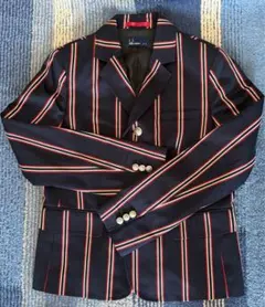 ZARA テーラードジャケット 紺色 ストライプ トリコロール L相当 洗濯