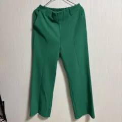 グリーンゴムウエストカジュアルパンツ
