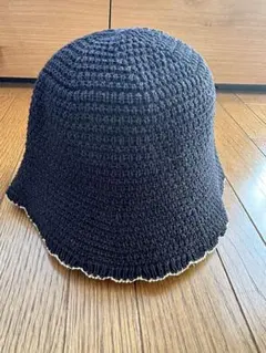 ブラック ニット バケットハット