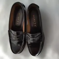 中古　HARUTA天然皮革ローファー23.5EE　ブラック