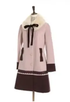 【新品未使用】バイカラーピンクブラウンコート