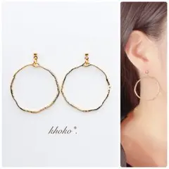 no.445 人気♡再販 デザインリングのピアス or イヤリング ハンドメイド
