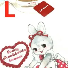 新品 SWIMMER うさぎイラスト Tシャツ Lサイズ ゆったり オフホワイトのサムネイル