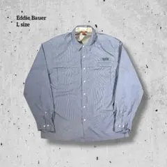 Eddie Bauer サファリシャツ メッシュ裏地付き トラベル仕様 Lサイズ