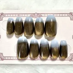 現品 ブラウン系 マグネット グラデーション ネイルチップセット