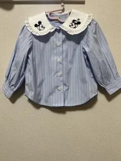 petit main ミッキーマウス刺繍 長袖シャツ 100