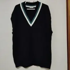 最終価格★GU★ ブラック Vネック ニットベスト