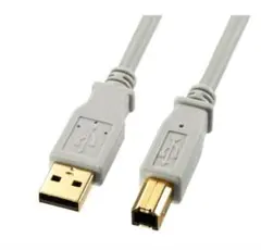 サンワサプライ　4m プリンターケーブル　金メッキコネクター採用　USB グレー