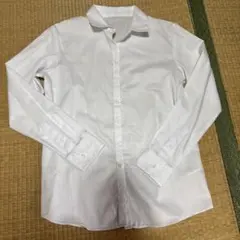 ホワイトブルー 長袖シャツ 無地 シンプル