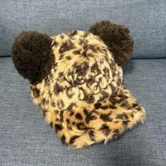 ディズニー　ヒョウ柄　レオパード　キャップ　ミッキーポンポン　帽子ファンキャップ