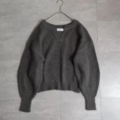 【美品】シンプリシテェ　ベーセーストック　スキッパー　ニット　グレー　Ｖネック