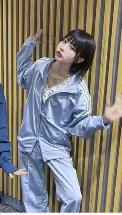 【人気カラー‼️】adidasベッケンバウアージャージ 青 M あのちゃん 古着 アディダス あのちゃん着用 ジェンダーニュートラル ベッケン