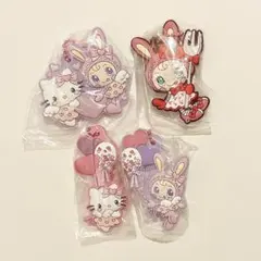 メゾピアノ　ハローキティ　ガチャガチャ　カプセルラバーマスコット　4個セット
