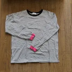 ストライプ柄長袖Tシャツ F size