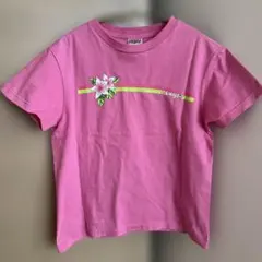 [最終価格]Roxy花柄とロゴ入り可愛いピンク色Tシャツ M