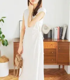 新品未使用❤神戸レタス ワンピース レディース ギャザーリボン M　ホワイト