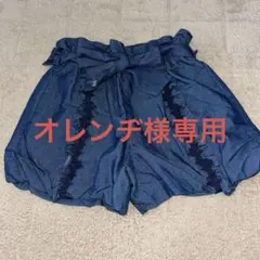 ANNA SUI フリル付きショートパンツ ダークブルー100サイズ