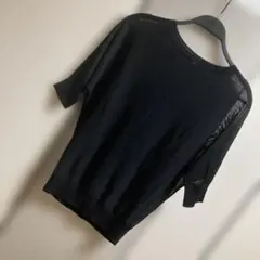 UNIQLO ユニクロシアーブラック ドルマンスリーブ五分袖ニット S