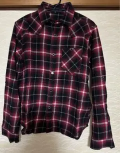 【中古】チェックシャツ　長袖　Lサイズ