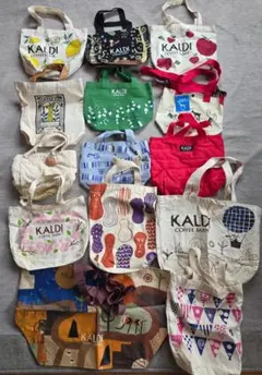 【未使用】KALDI トートバッグ、エコバッグ15点セット