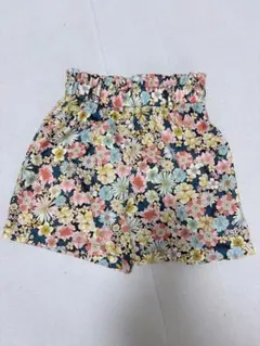 花柄ハーフパンツ ウエストゴム