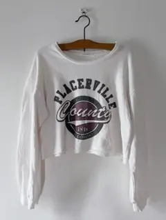 00's y2k ARCHIVESクロップドスウェット 短丈　切りっぱなし　ロゴ