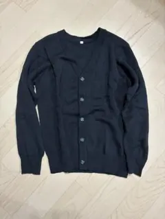 ネイビー ボタン付きカーディガン 150