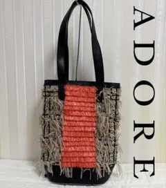 ★美品★ ADORE アドーア メルカドトート バッグ フリンジ オレンジのサムネイル