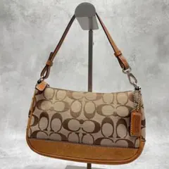 良品✨コーチ アクセサリーポーチ キャンバス×レザー シグネチャー Y2K