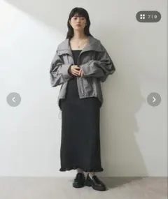 【最終値下げ】アダムエロFEMME スタンドネックミドルブルゾン