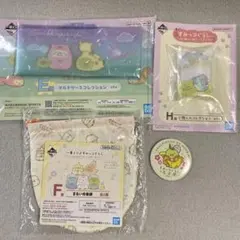 すみっコぐらし　一番くじグッズ3種と名古屋限定缶バッジ