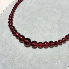 レッドカラーガラスビーズレトロクラシックデザインネックレス赤