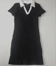 ♡H&M 半袖 バイカラー　ミニワンピース M