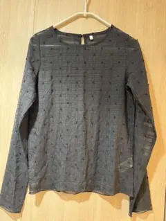 【coca】シースルードットトップス　S ブラック