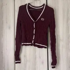 GAP ケーブルニット カーディガン ボルドー XXSのサムネイル