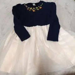 春ワンピ　130くらい　韓国子ども服　ビジュー付ワンピース　韓国サイズ13