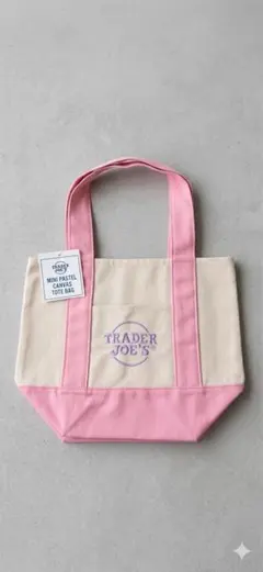 TRADER JOE'S ミニトートバッグ パステルピンク
