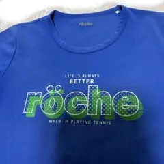 中古美品　röche テニス Tシャツ Lサイズ 青　濃いブルー系