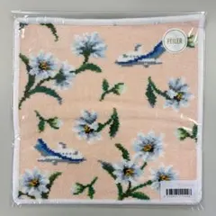 【新品未使用】FEILER 花と飛行機柄 タオルハンカチ