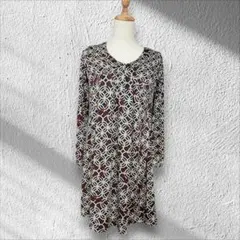 Regard caressant 幾何学模様ワンピース 長袖 ゆったり M