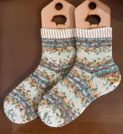 ハンドメイド　靴下　オパール毛糸のサムネイル