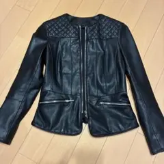 ZARA フェイクレザー　ペプラムジャケット