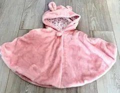 ミキハウス ピンク ベビーポンチョ