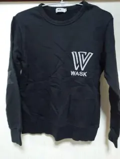WASK 黒 ロゴ入り 長袖トレーナー150のサムネイル