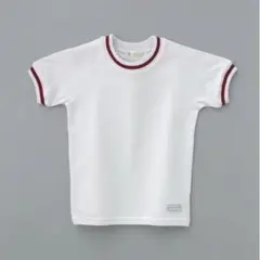 体操服 半袖 ホワイト×エンジライン
