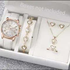 売り尽くし❣️時計＆アクセサリー4点セット ネックレス　ピアス　指輪　ブレスレット