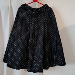 earth music&ecology ドット柄フレアスカート ブラック